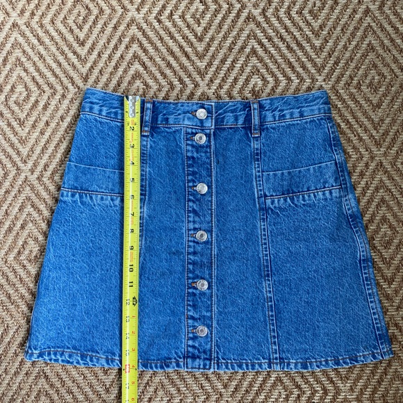 🐞Big button denim mini skirt a line with front pockets - Picture 8 of 8